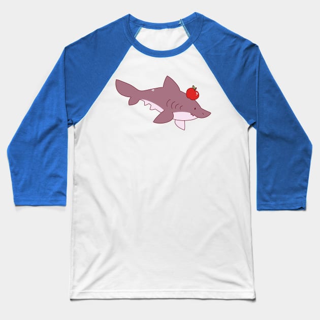 Apple Shark Baseball T-Shirt by saradaboru
